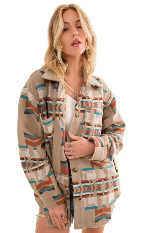 Blue B Exclusive Aztec Shirt Jacket