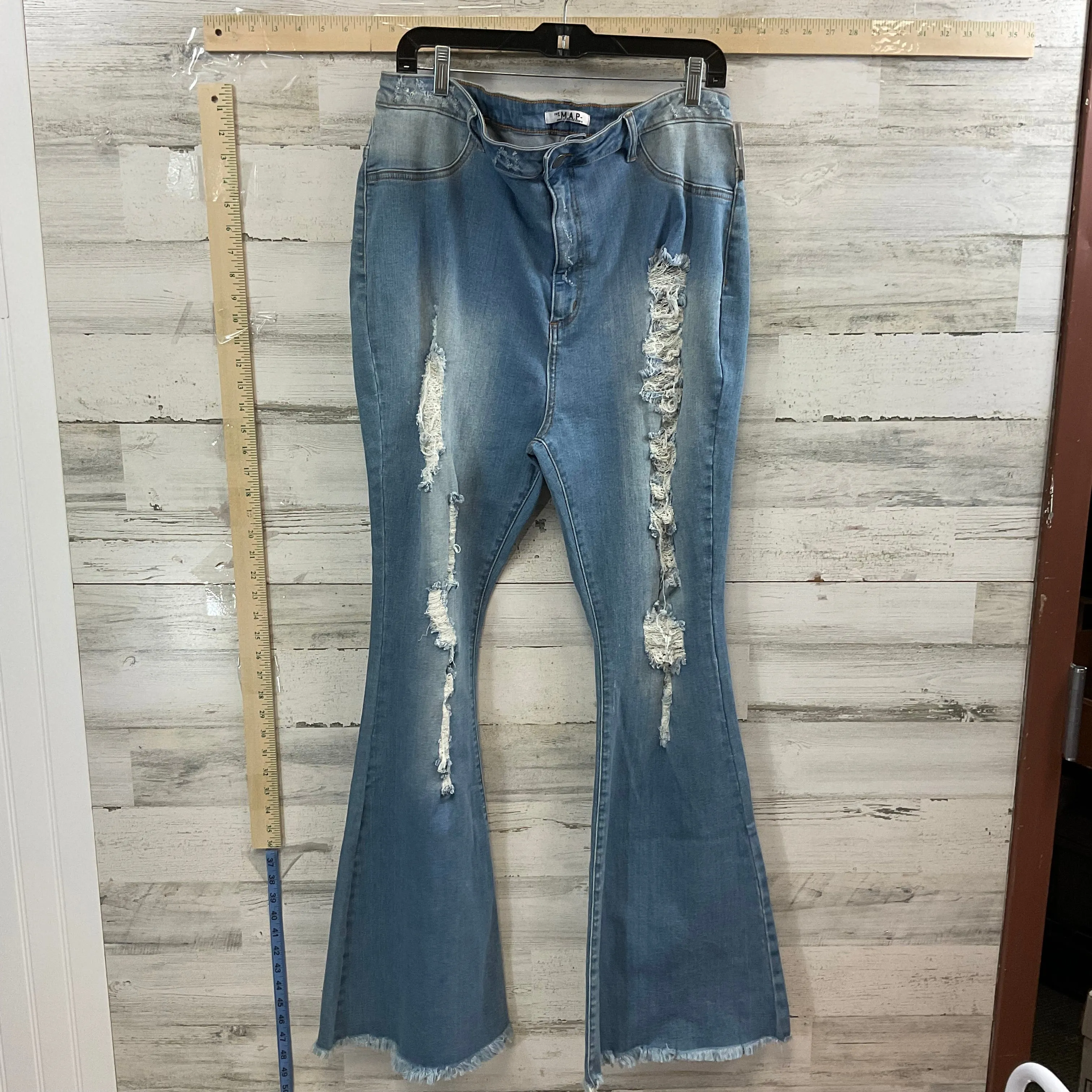 Blue Denim Jeans Flared THE MAP, Size 22