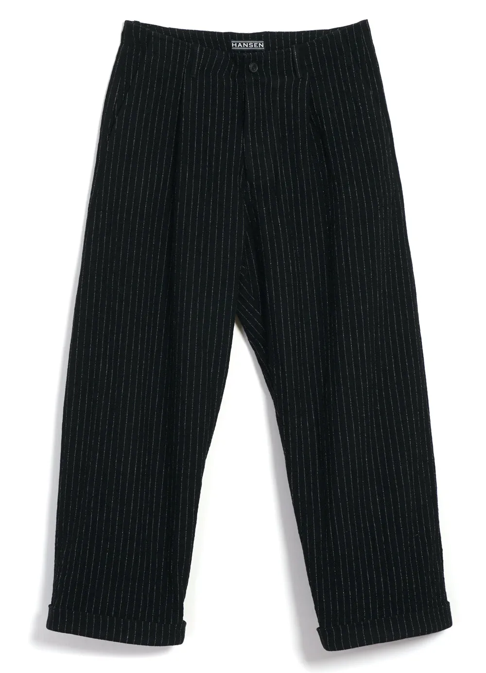 BOBBY | Super Wide Pleated Trousers | Big Pin Black