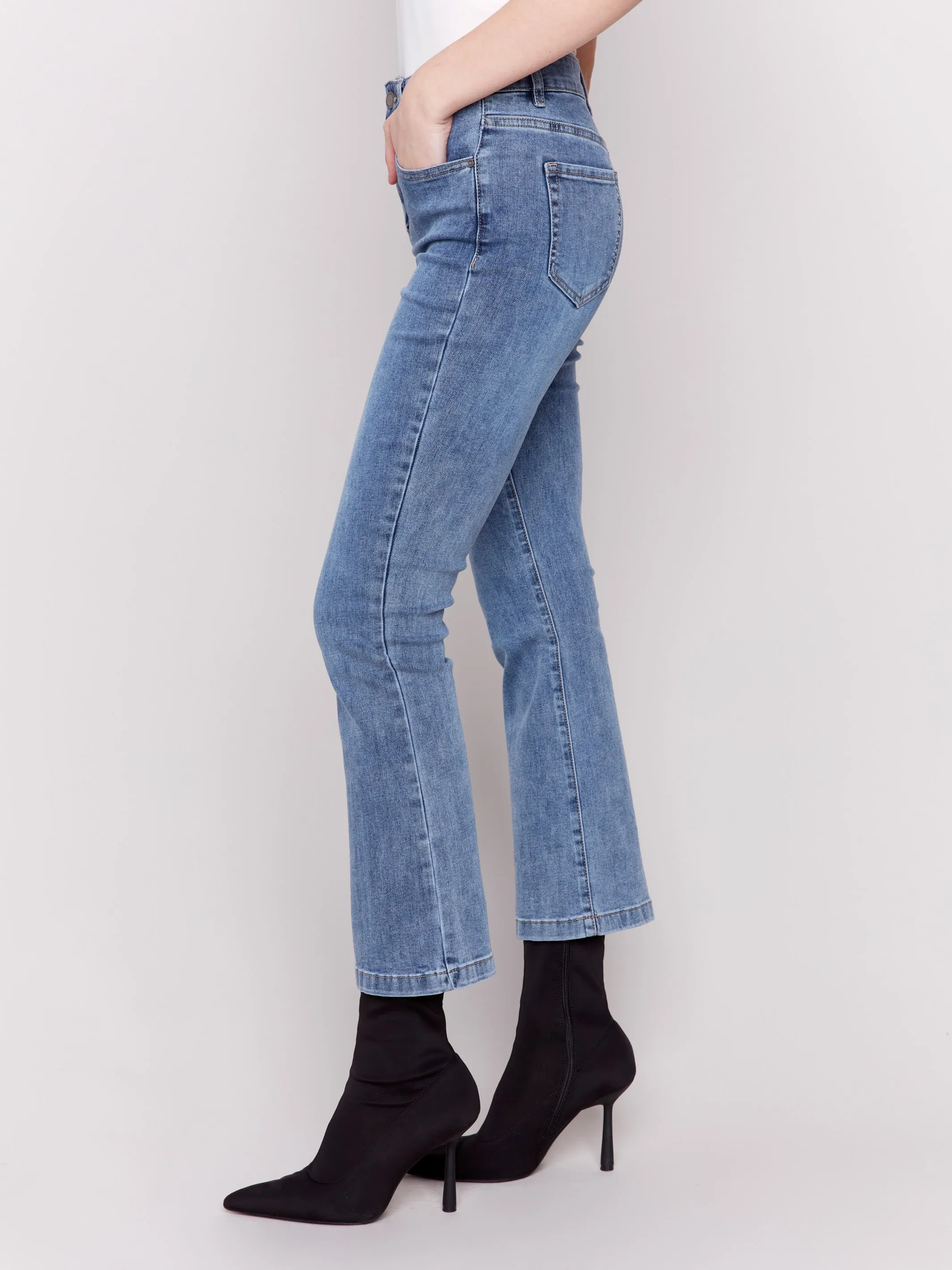 Bootcut Stretch Denim Pants - Medium Blue