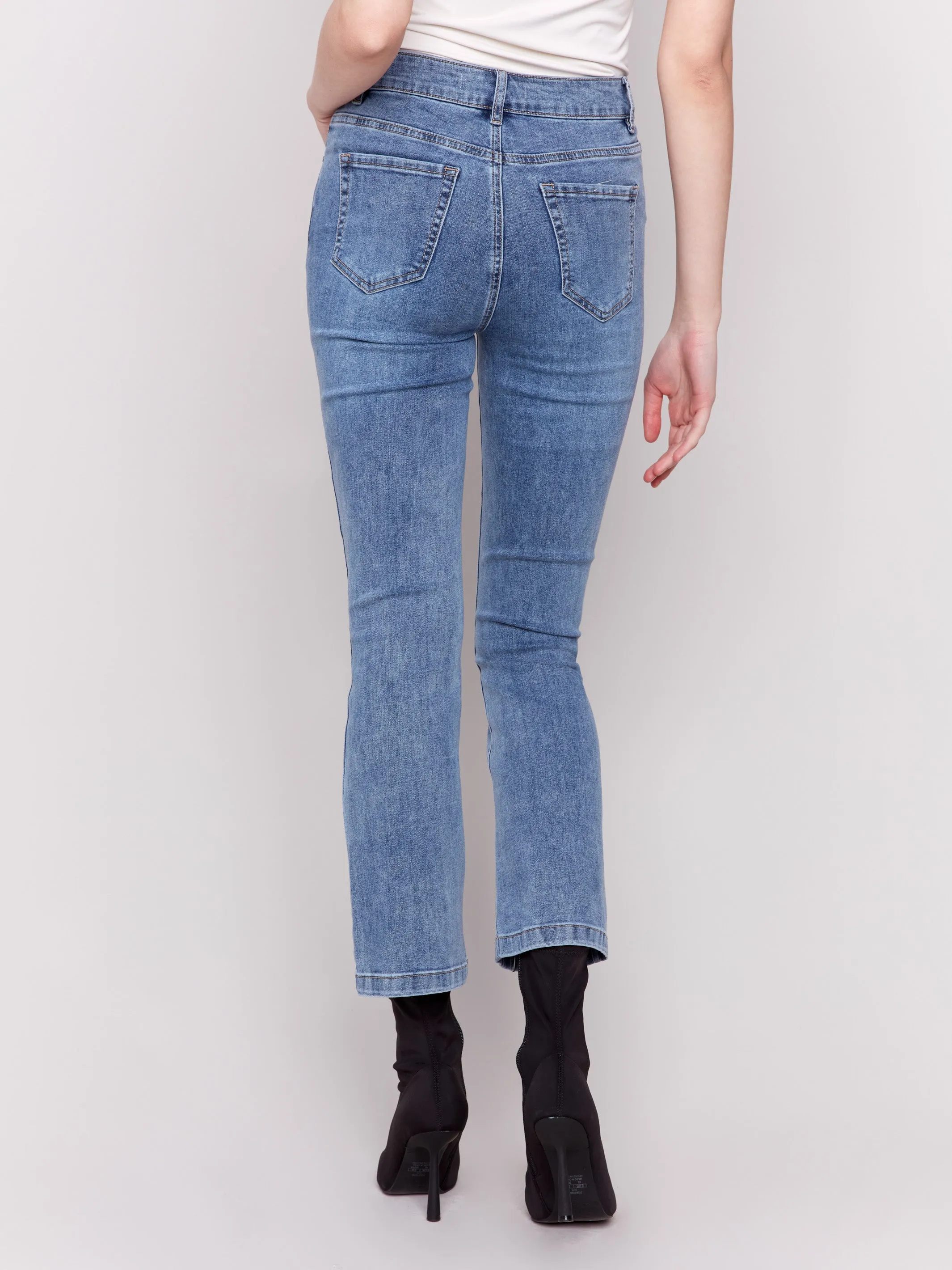 Bootcut Stretch Denim Pants - Medium Blue