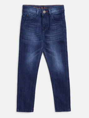 Boys Basic Dark Blue Casual Jeans