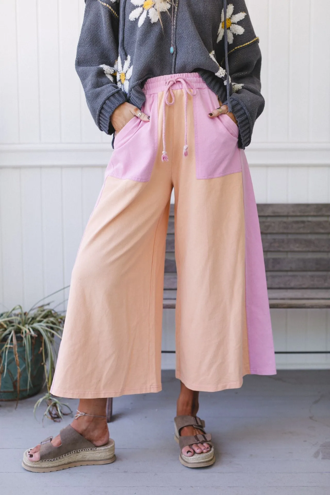 Breeze Lounge Wide Leg Pants - Orange Purple