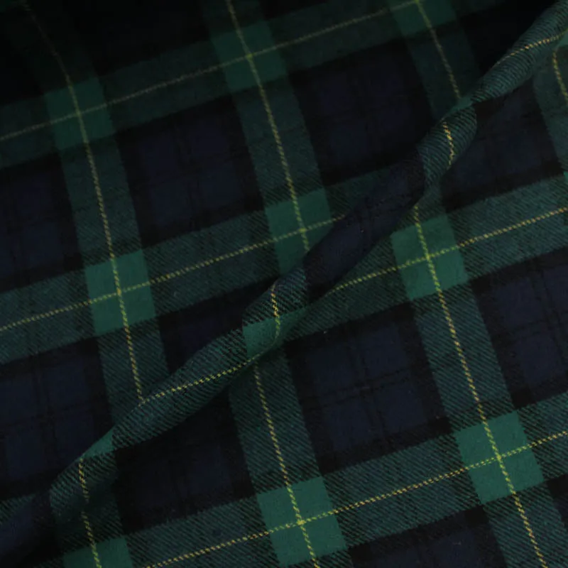 Brushed Cotton Check - Blue and Green