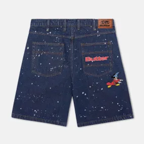 Butter Goods - Sorcerer Baggy Denim Shorts - Dark Indigo Bleach Splatter