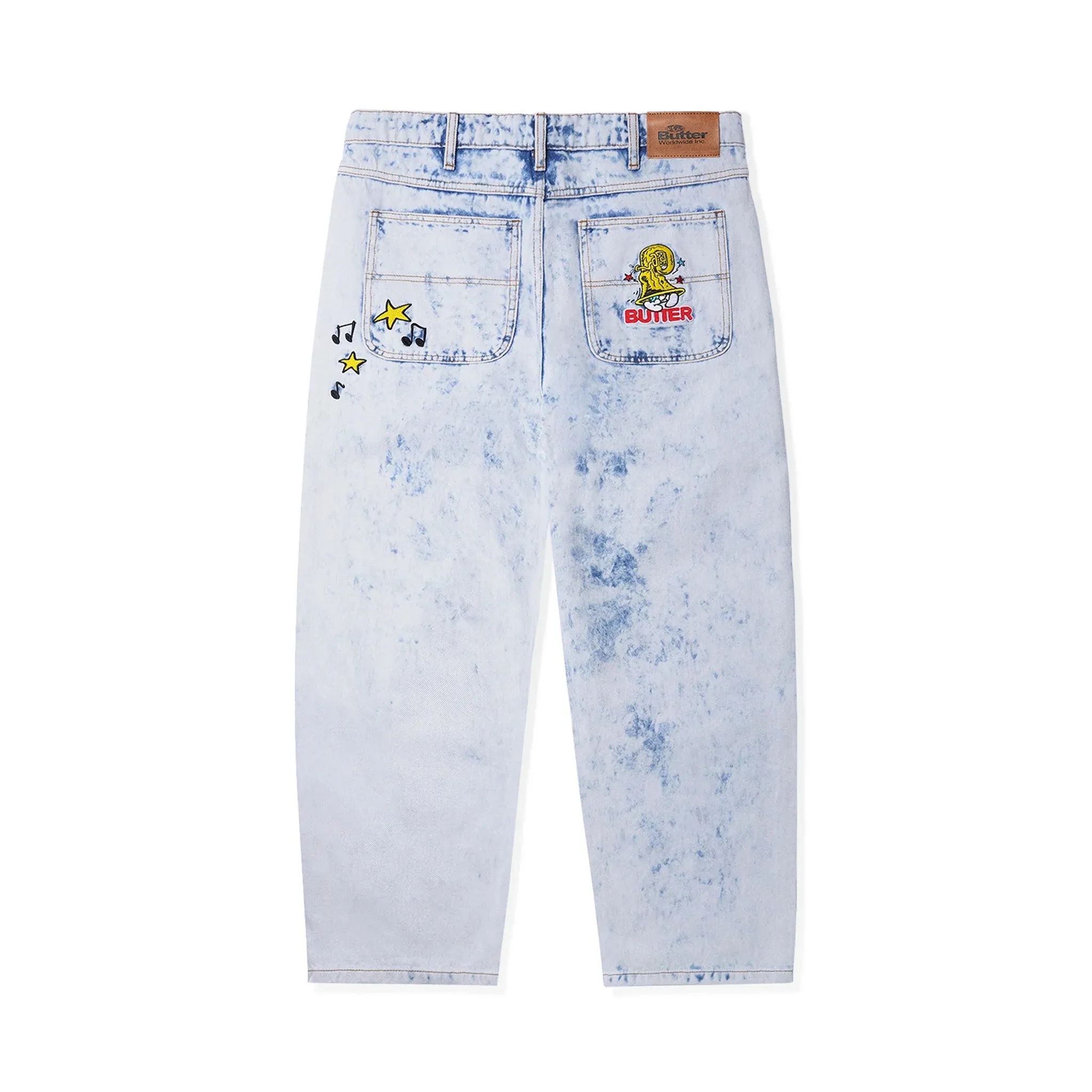 Butter Goods x The Smurfs Harmony Denim Pants - Bleach Dye Indigo