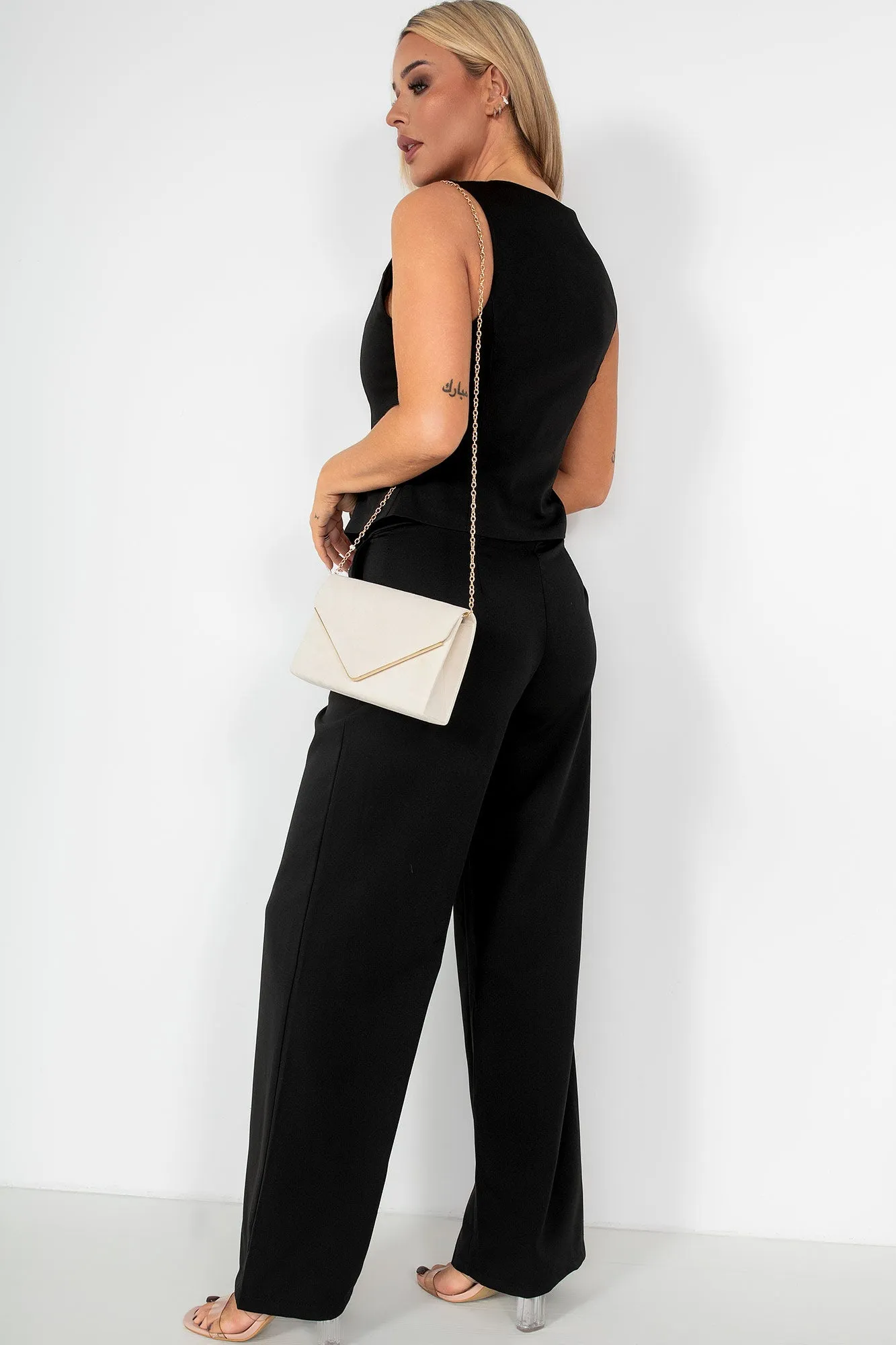 Calista Black Paperbag Trousers