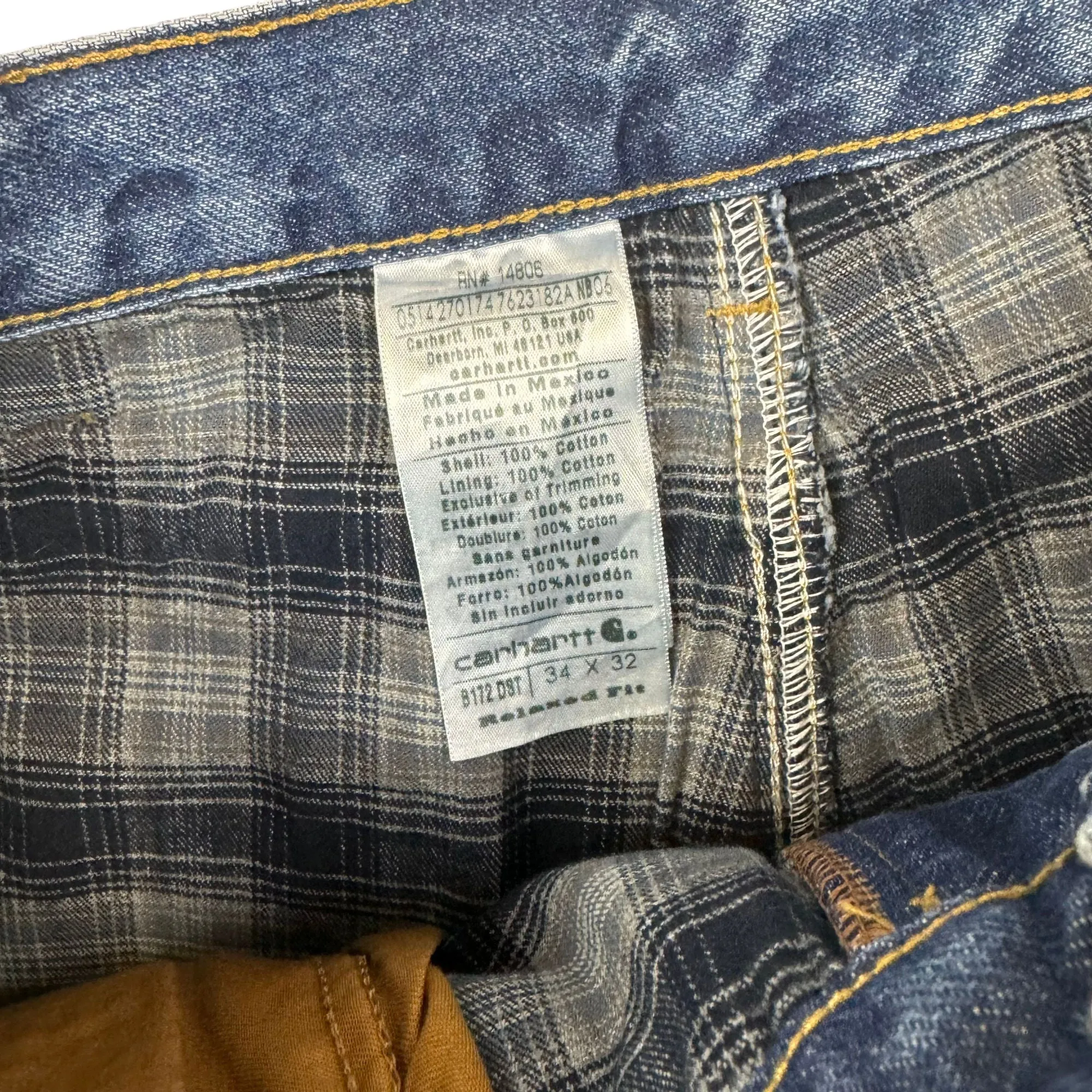 Carhartt Flannel Lined Denim Jeans Blue