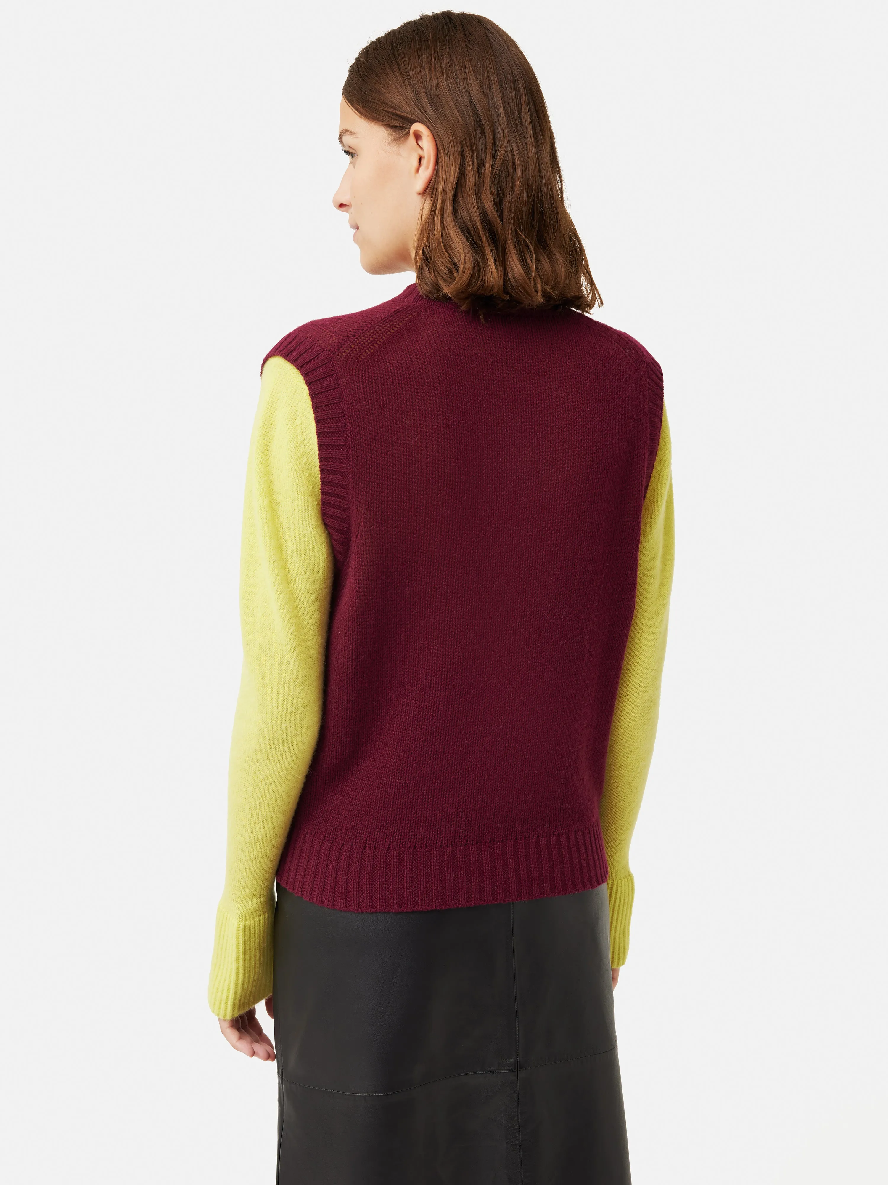 Cashmere Crew Neck Tank | Purple