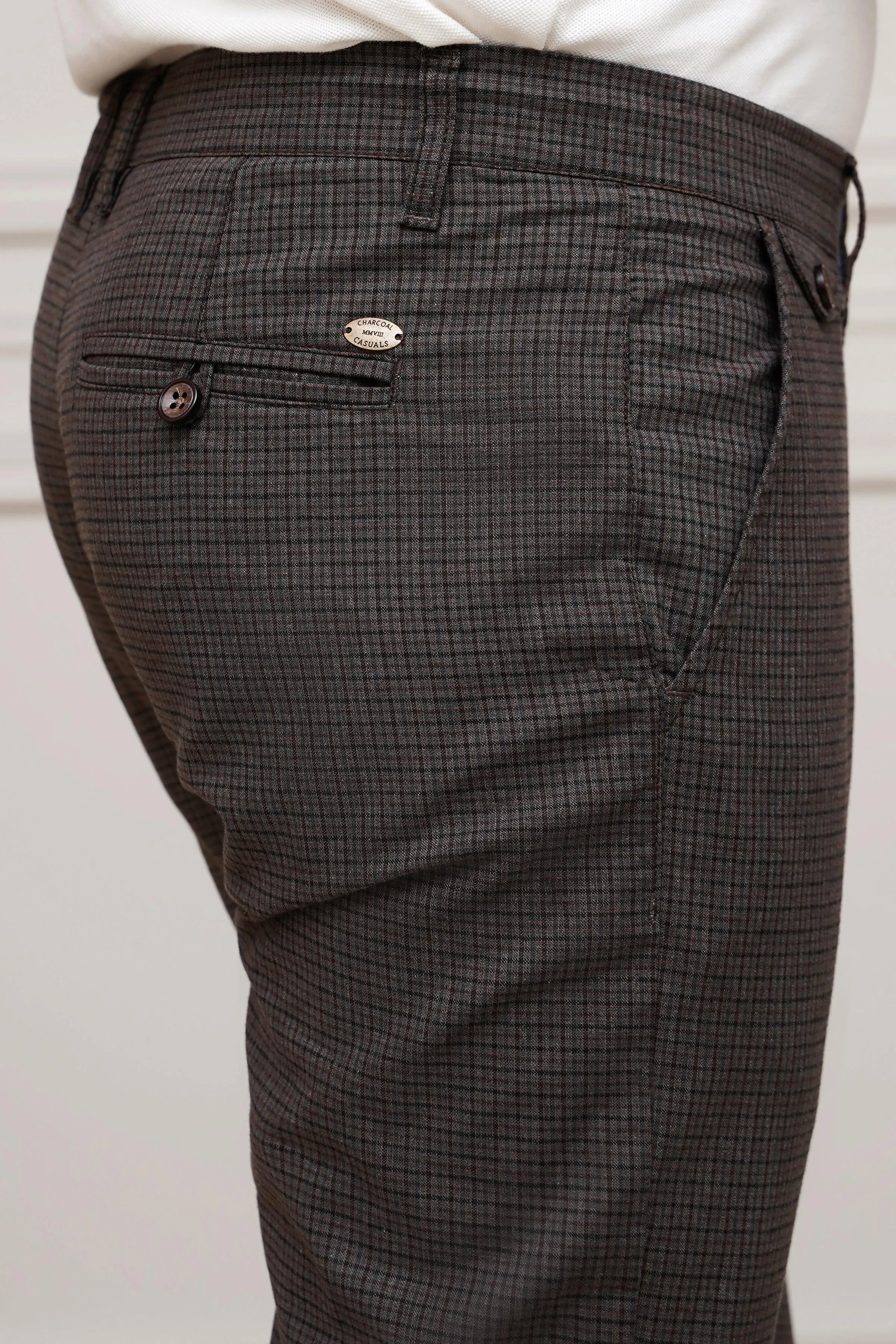 CASUAL PANT CROSS POCKET BROWN