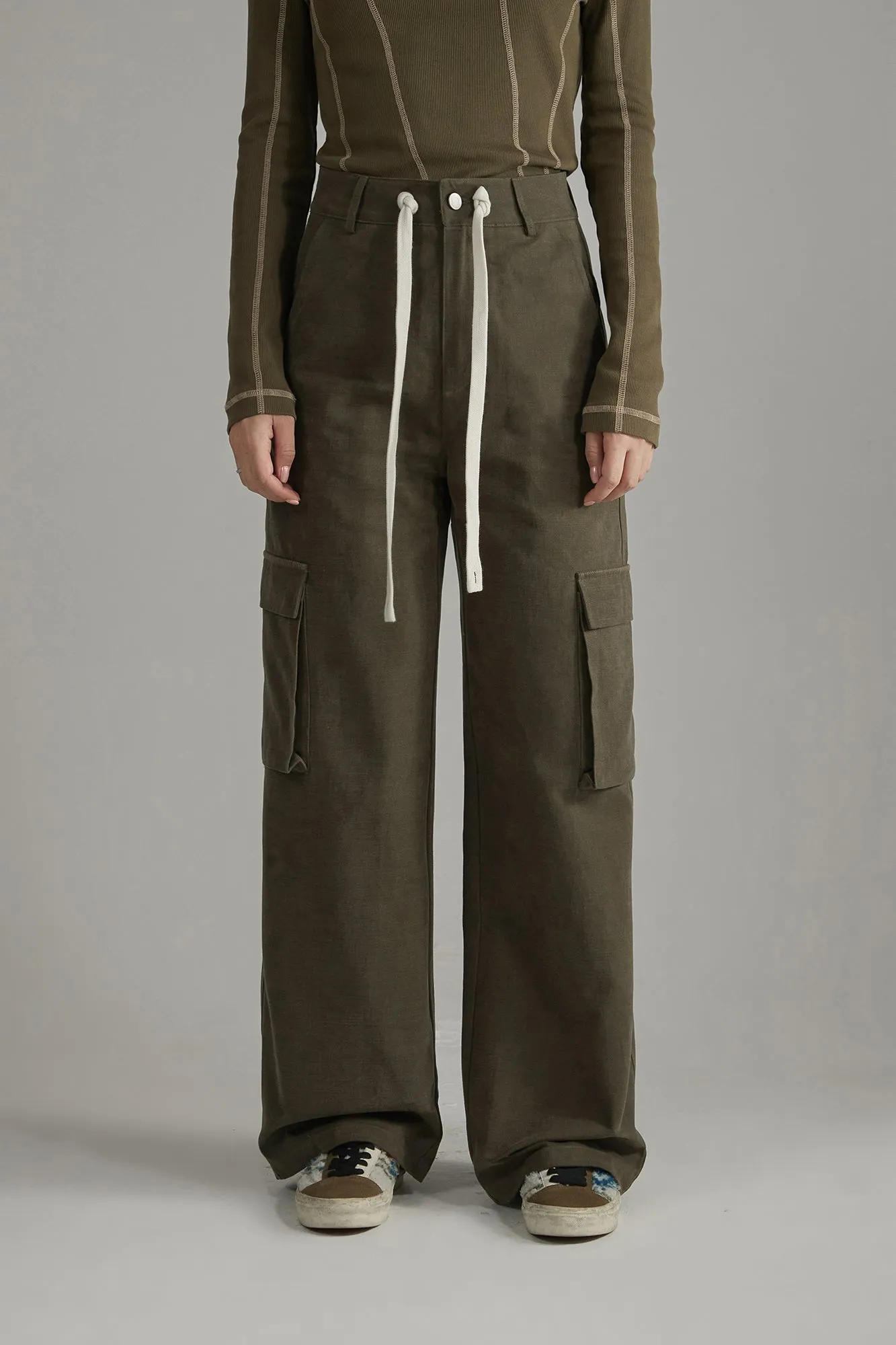 Casual String Wide Pants