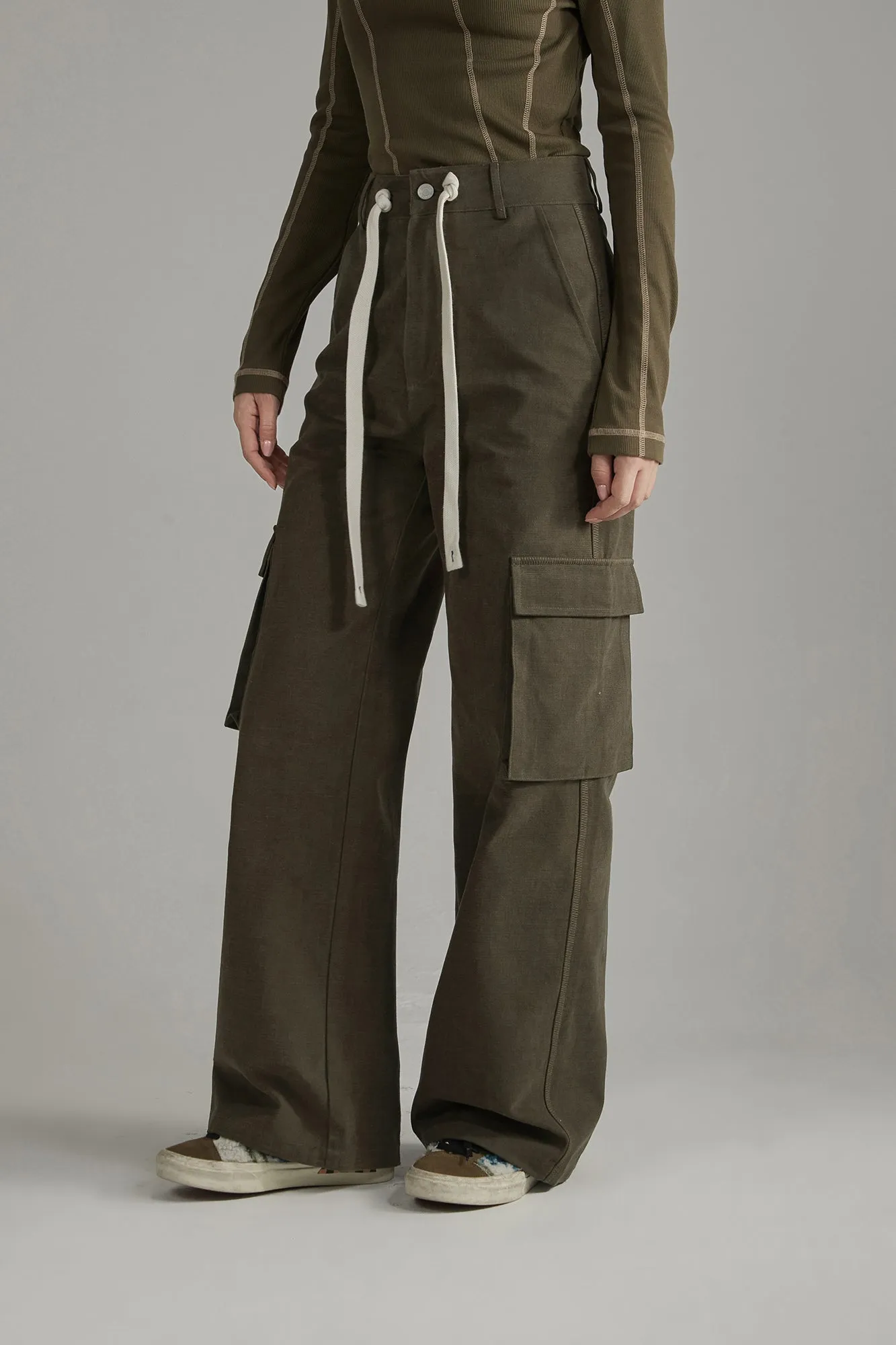 Casual String Wide Pants