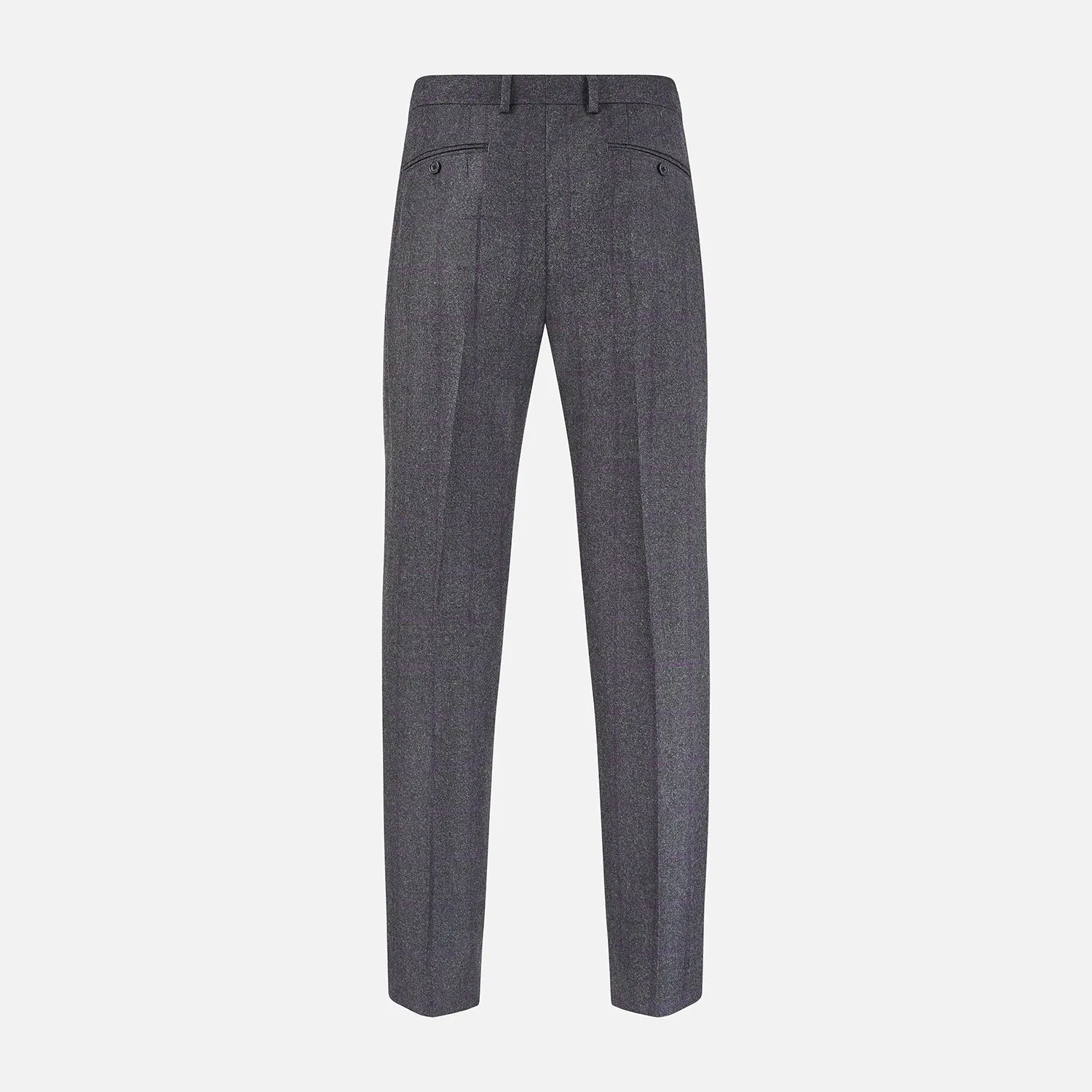 Charcoal and Purple Check Rupert Trousers