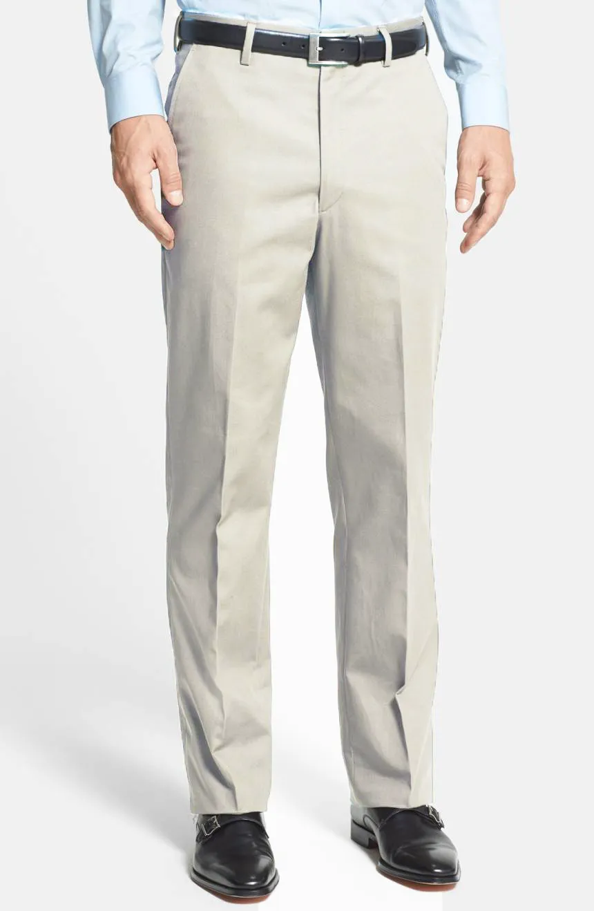 Charleston Khakis Fine Line Poplin<br>Flat Front, Regular Rise