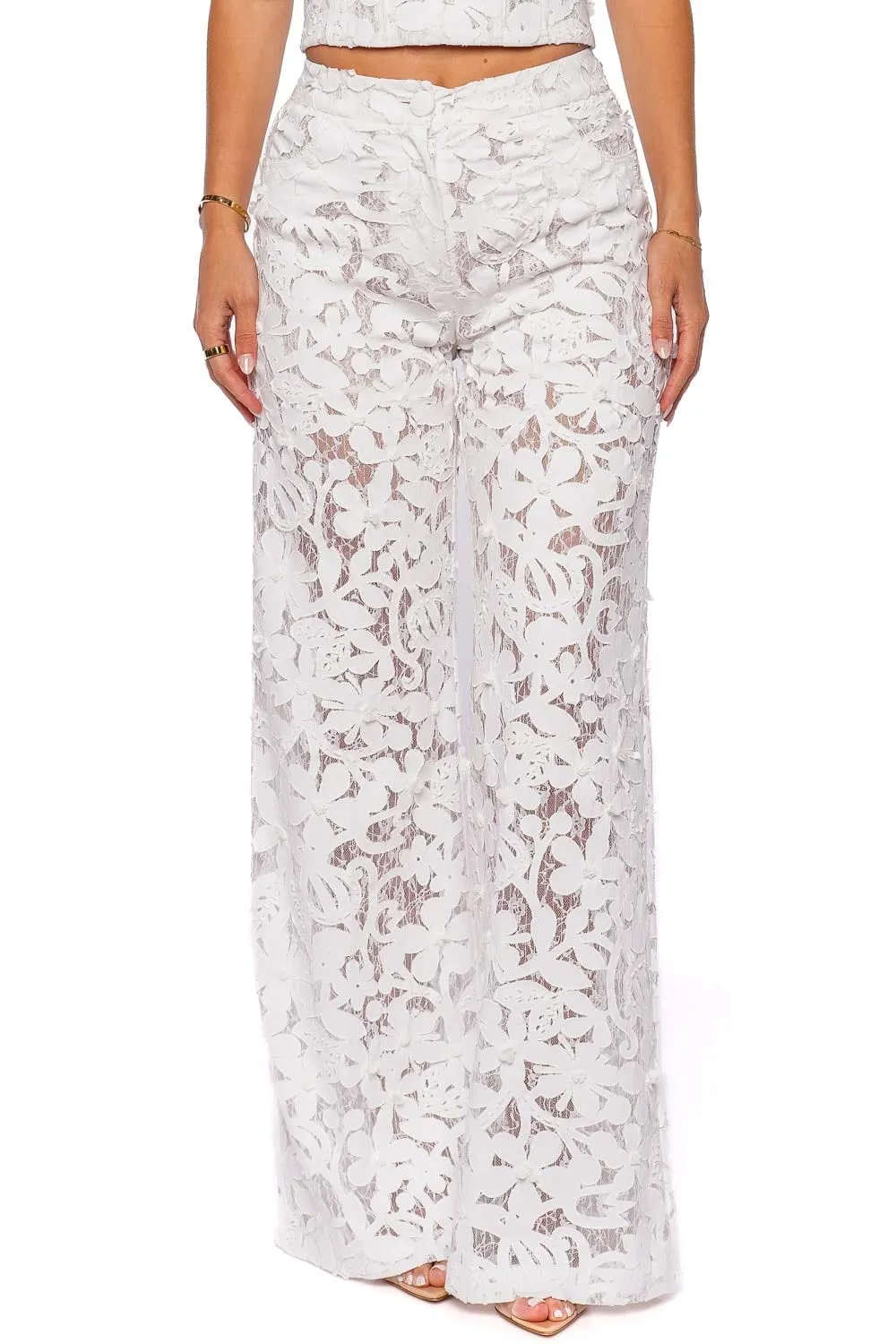 Chloe Hand Embroidered Lace Pant