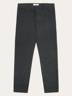 CHUCK regular flannel herringbone chinos - GOTS/Vegan - Gray Pinstripe