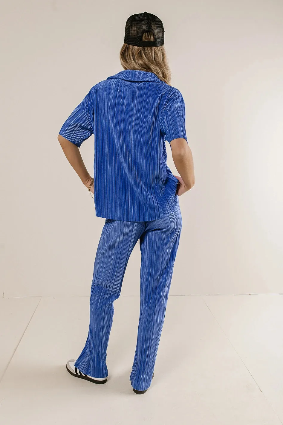 Clara Ribbed Pants in Blue - FINAL SALE