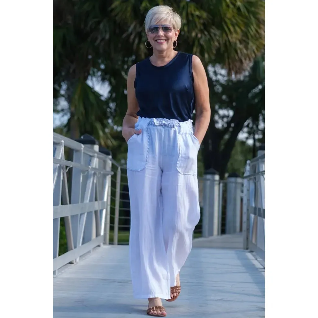 Cordelia White Sailor Pant