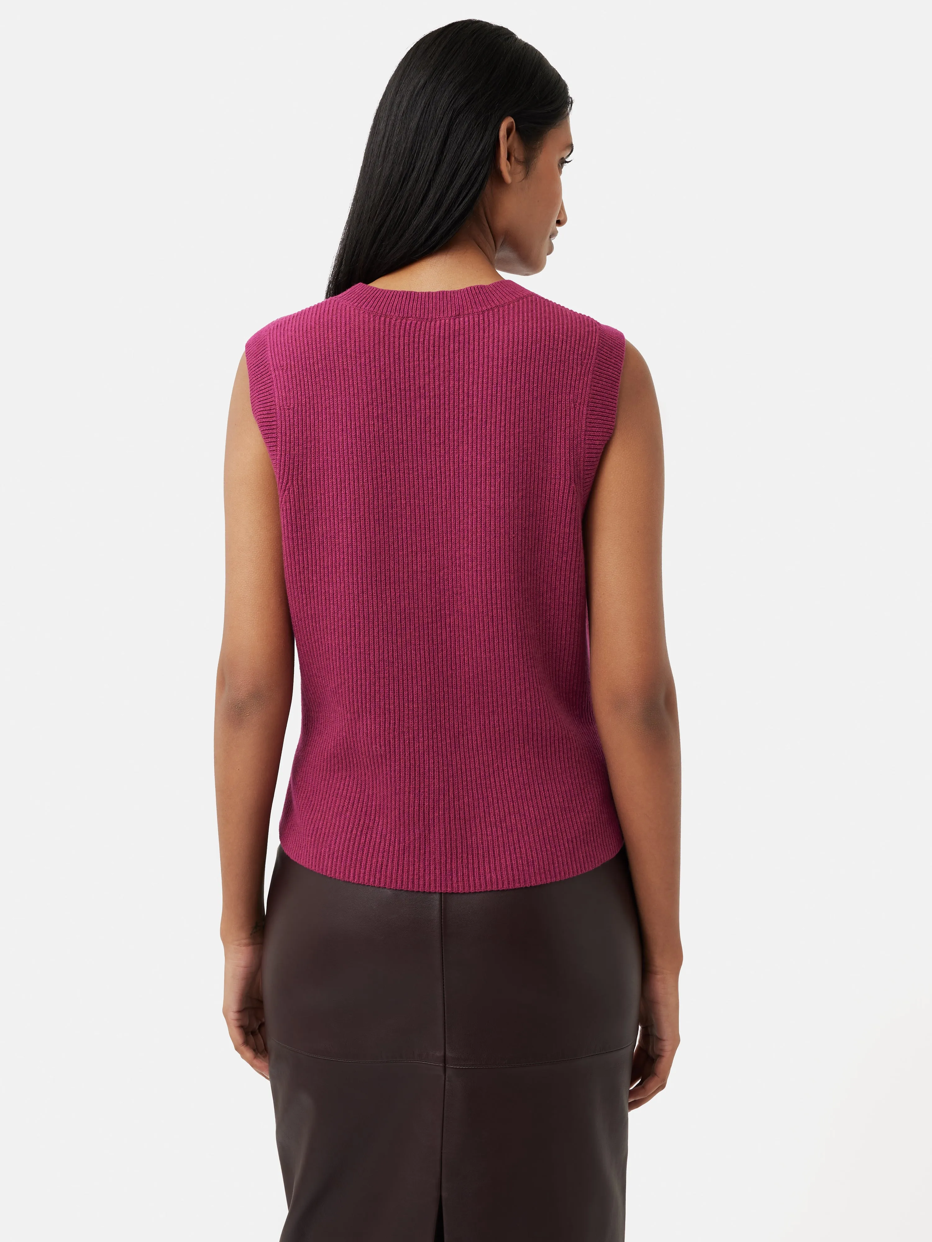 Cotton Blend Crew Tank | Berry