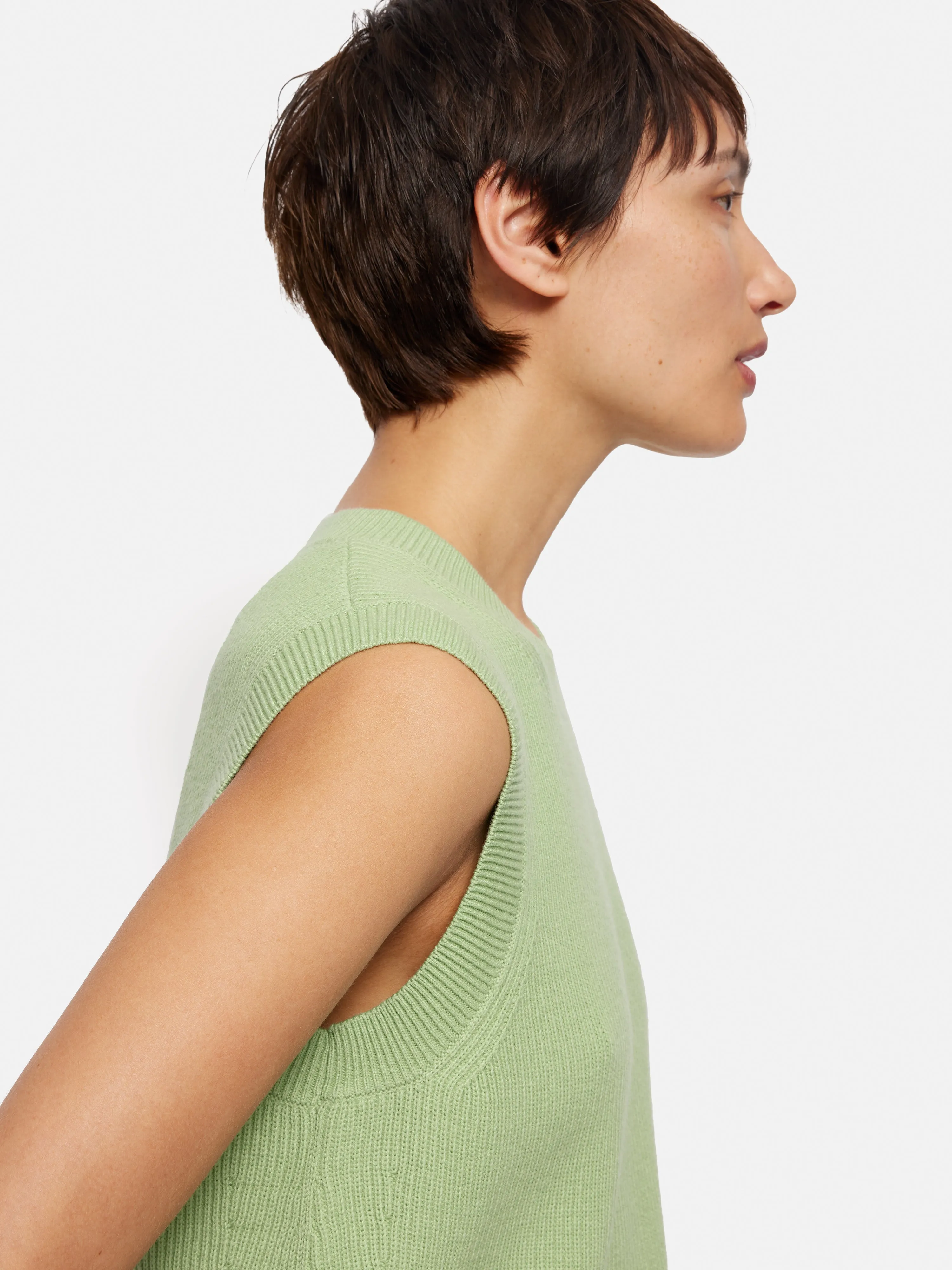 Cotton Blend Crew Tank | Pistachio