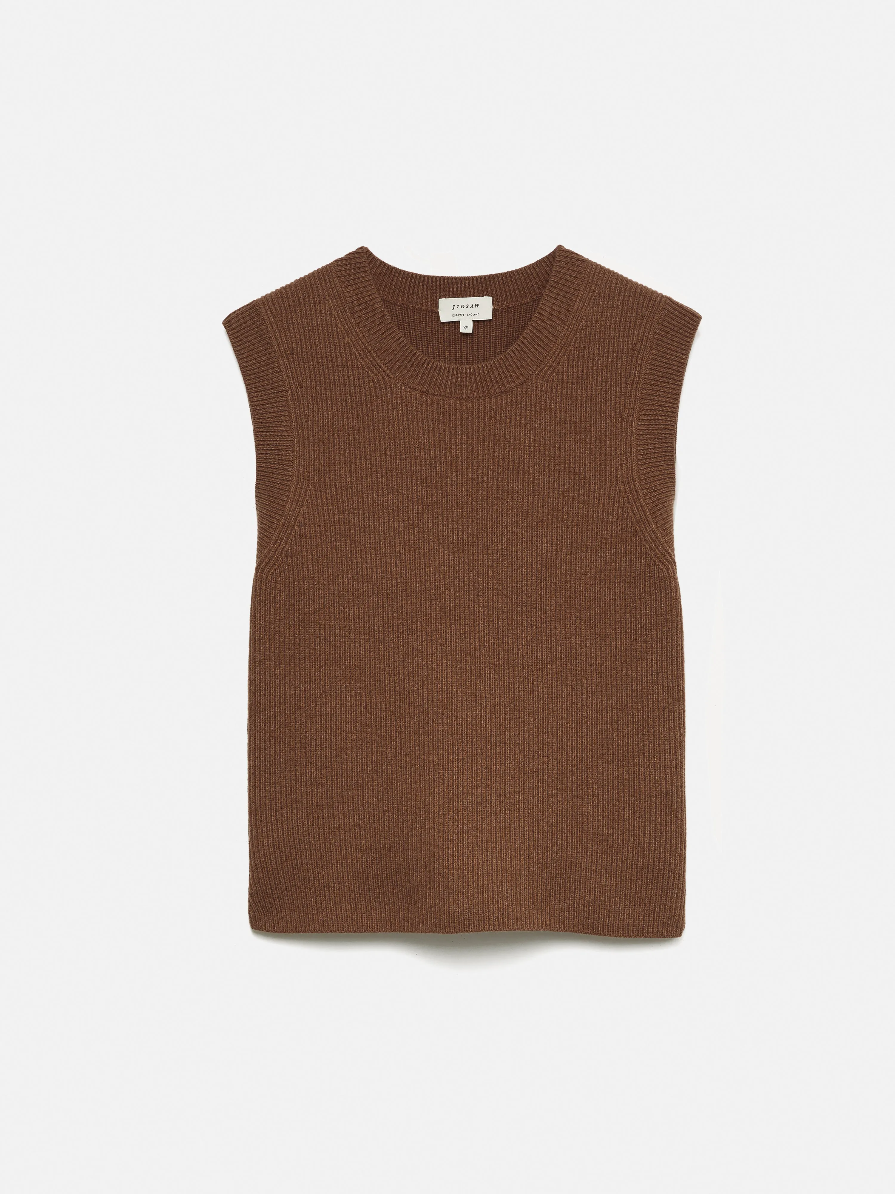 Cotton Blend Crew Tank | Toffee