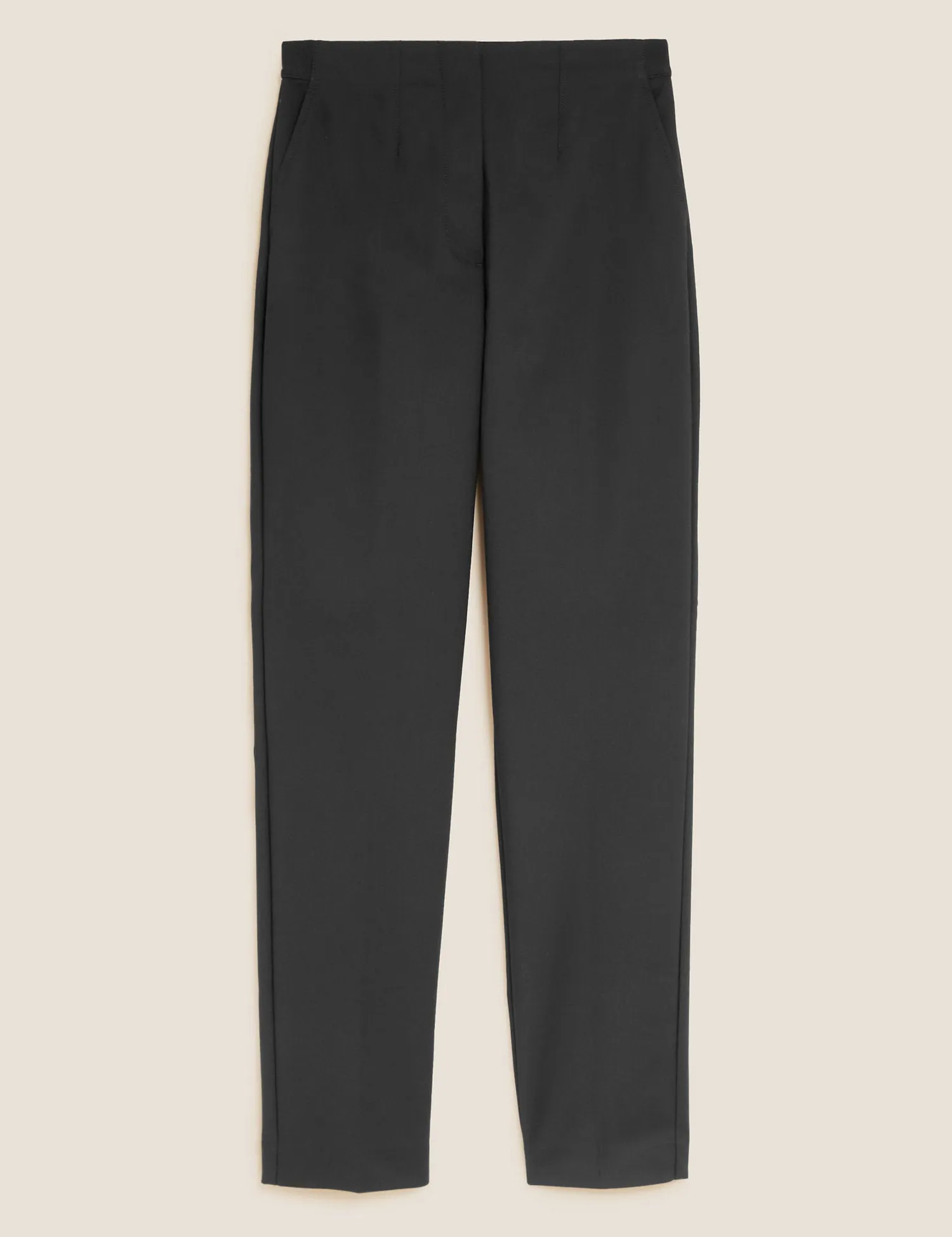 Cotton Blend Slim Fit Ankle Grazer Trousers