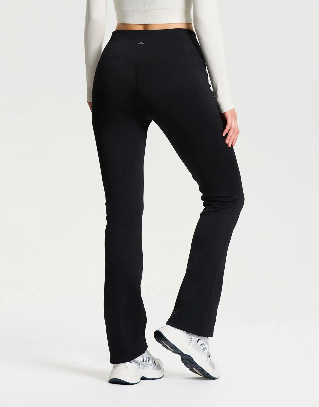 CozyWarmth Fleece Lined Flare Leggings, Side Pockets