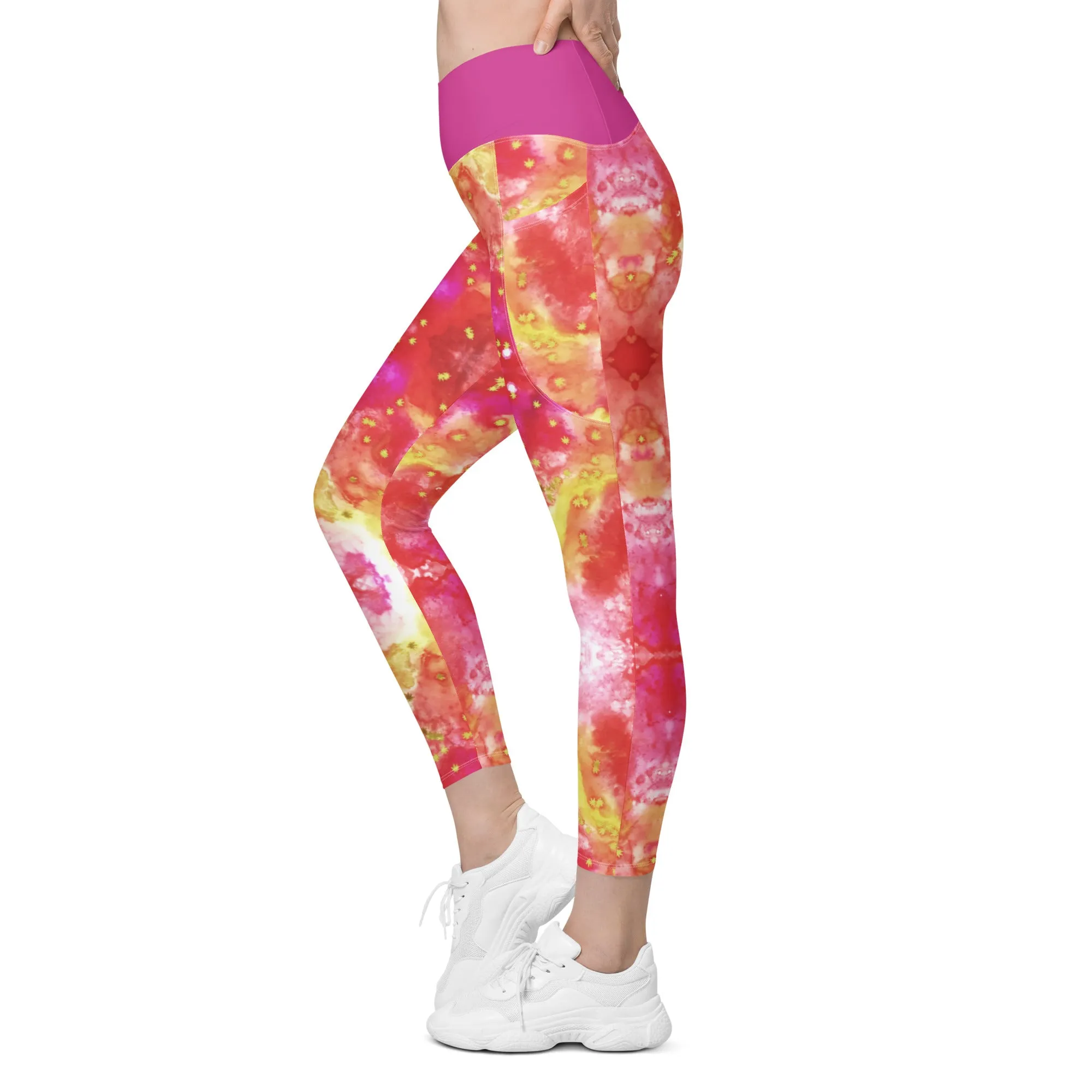 Crossover Leggings, Red Leaf