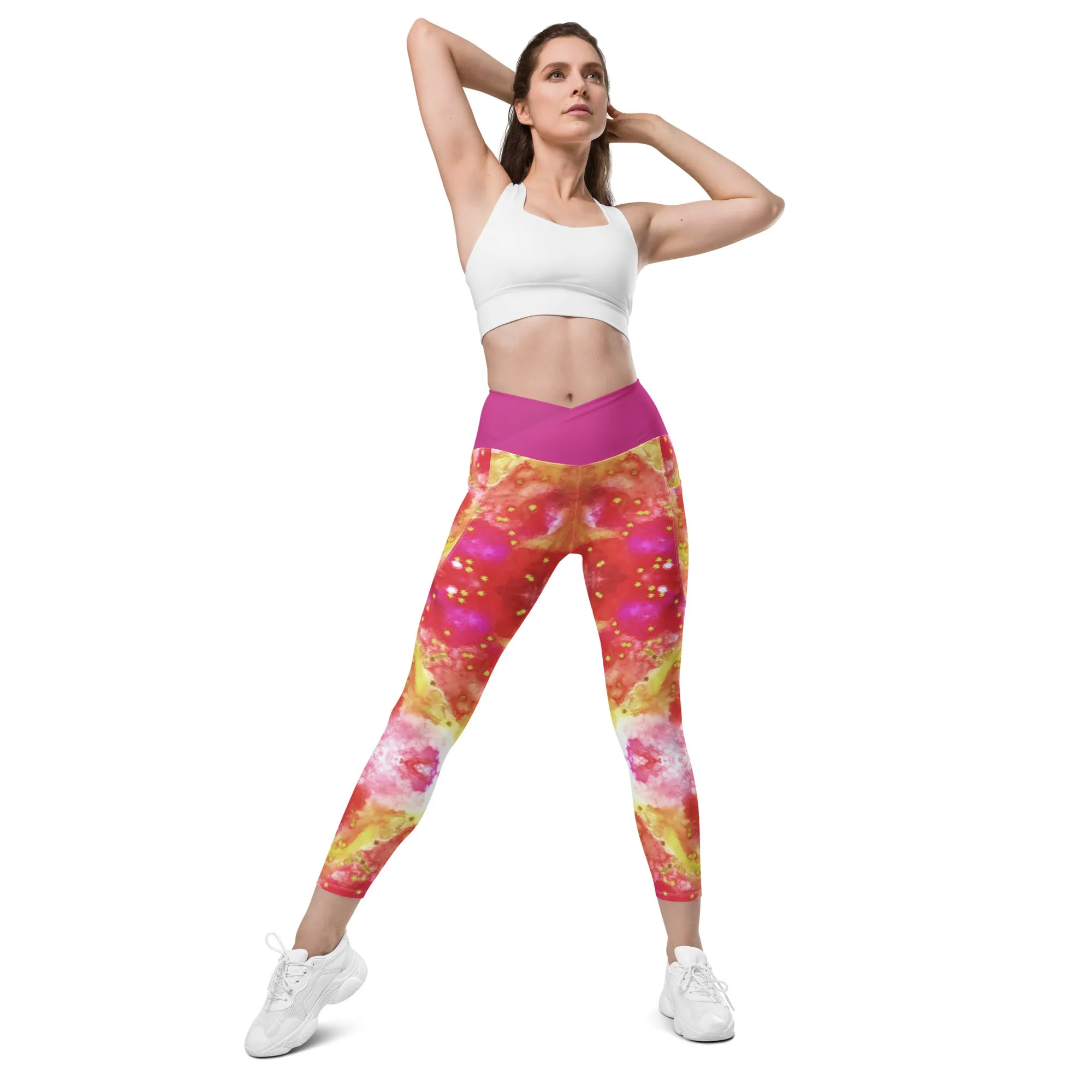 Crossover Leggings, Red Leaf