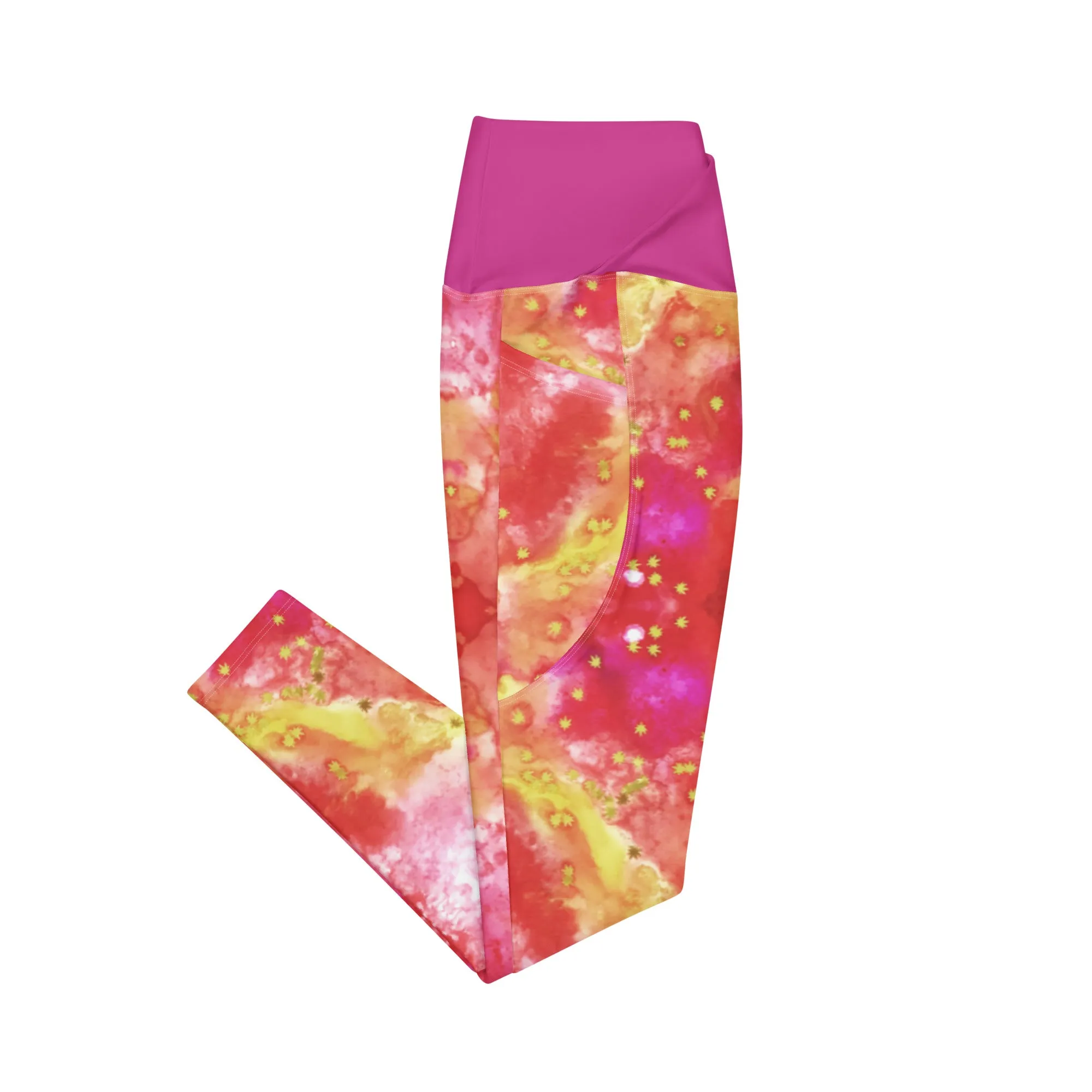 Crossover Leggings, Red Leaf