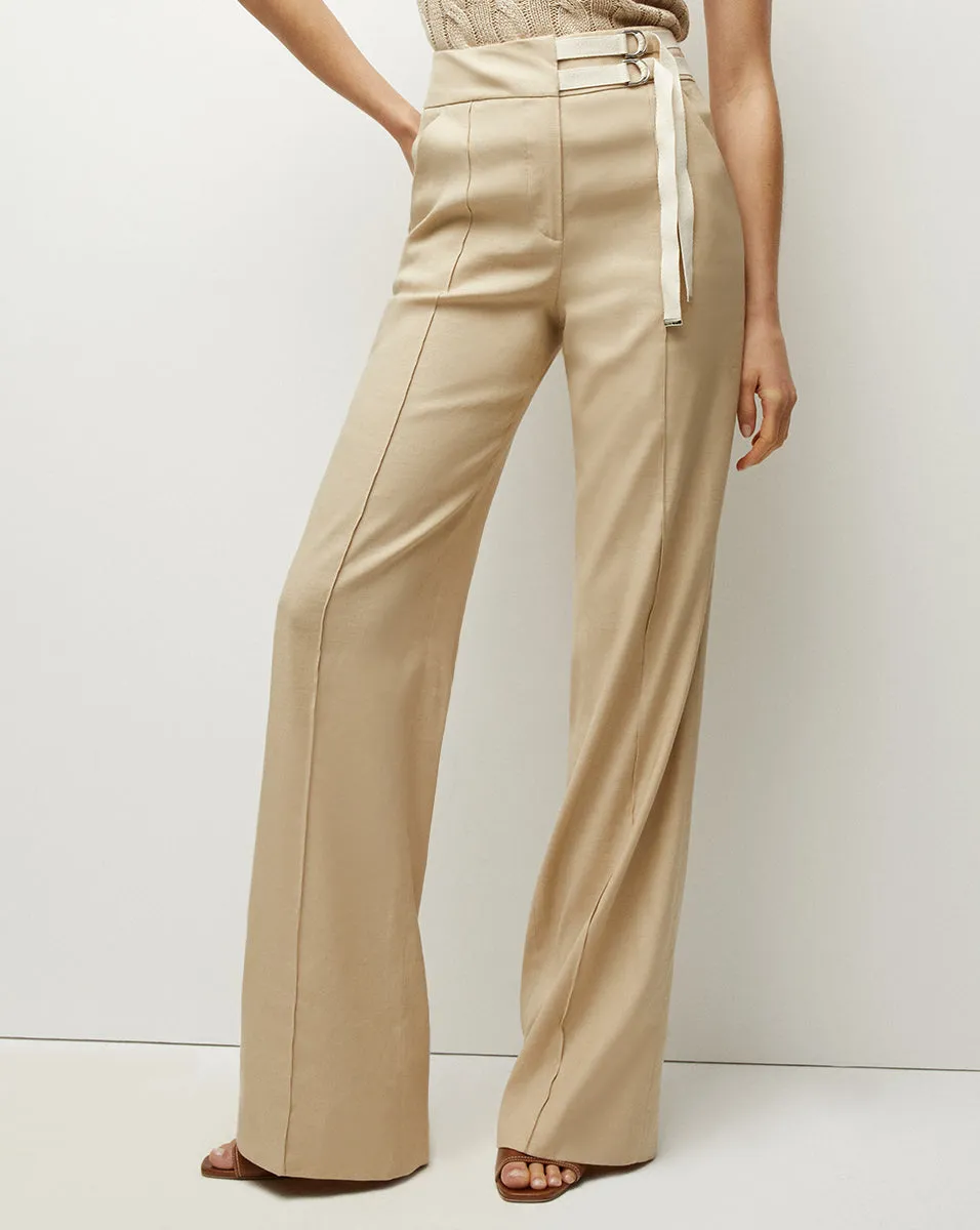 Cruz Stretch-Linen Pants