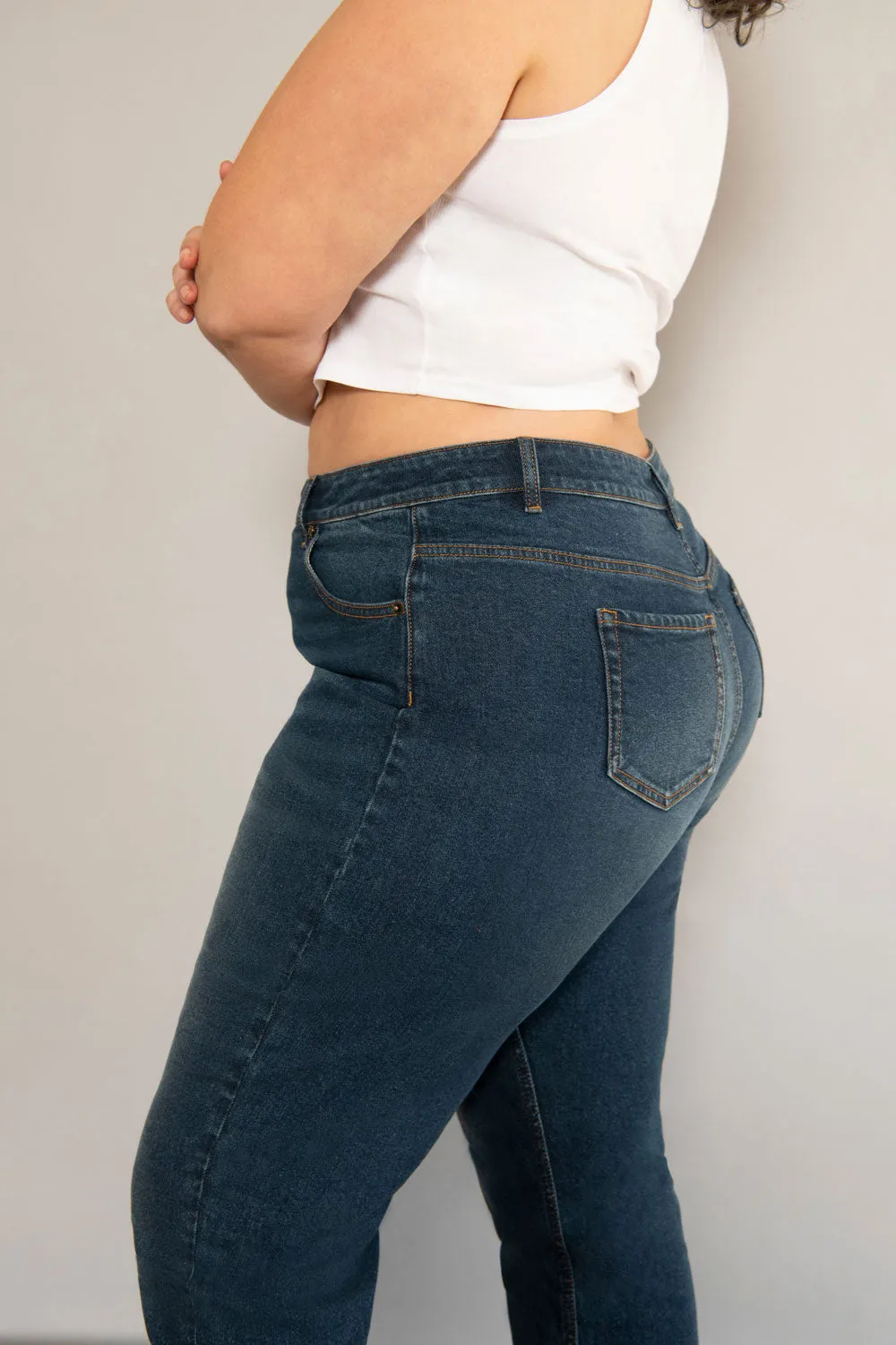 Curve Straight Jeans - Dark Blue