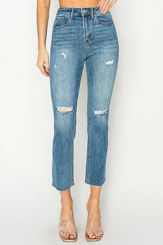 Curvy Distressed Crop Jeans