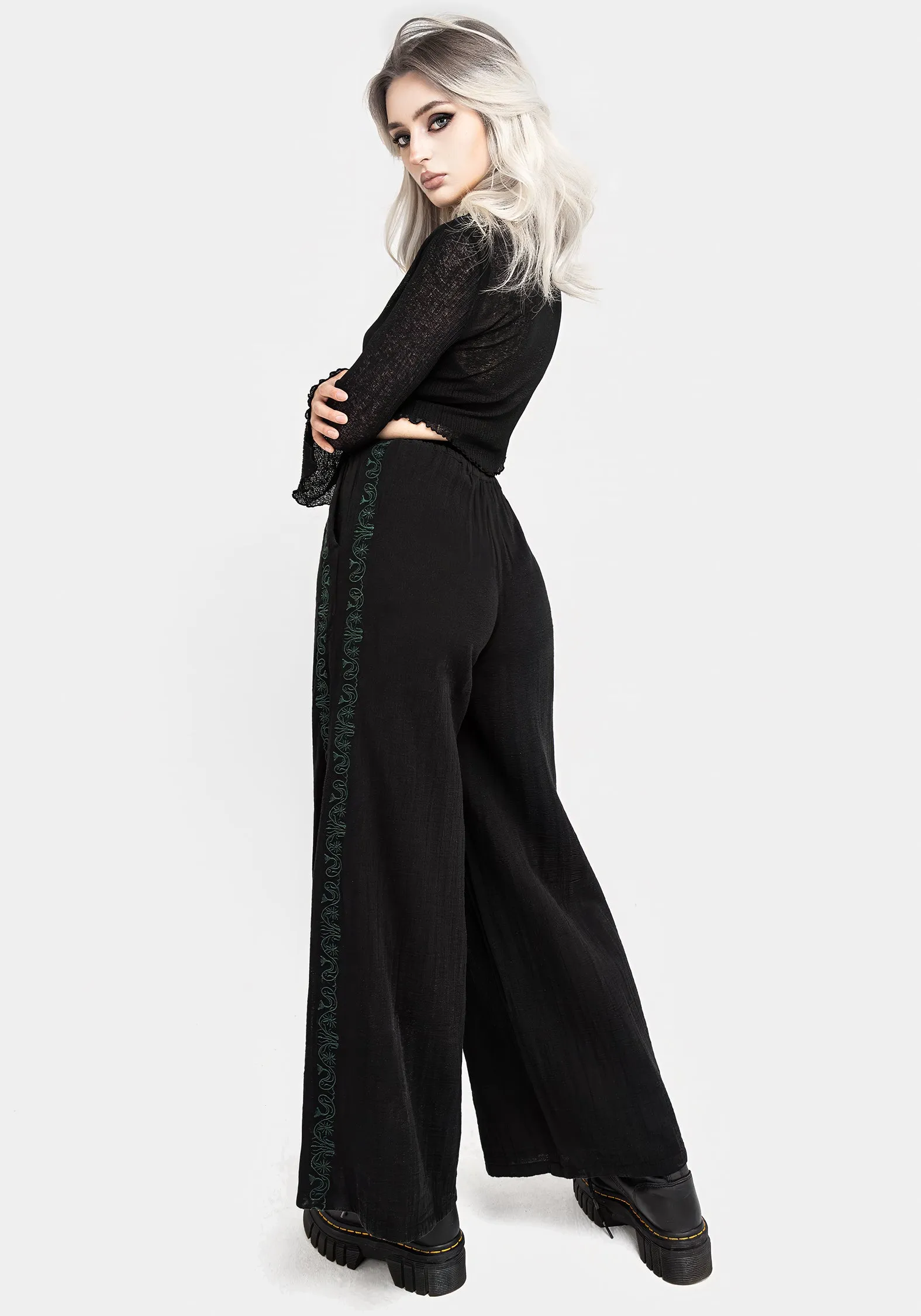 Damiana Embroidered Cotton Trousers