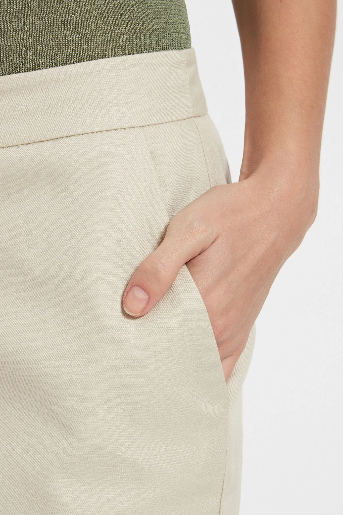 Dana Trouser: Linen-Blend Straight-Leg Pants