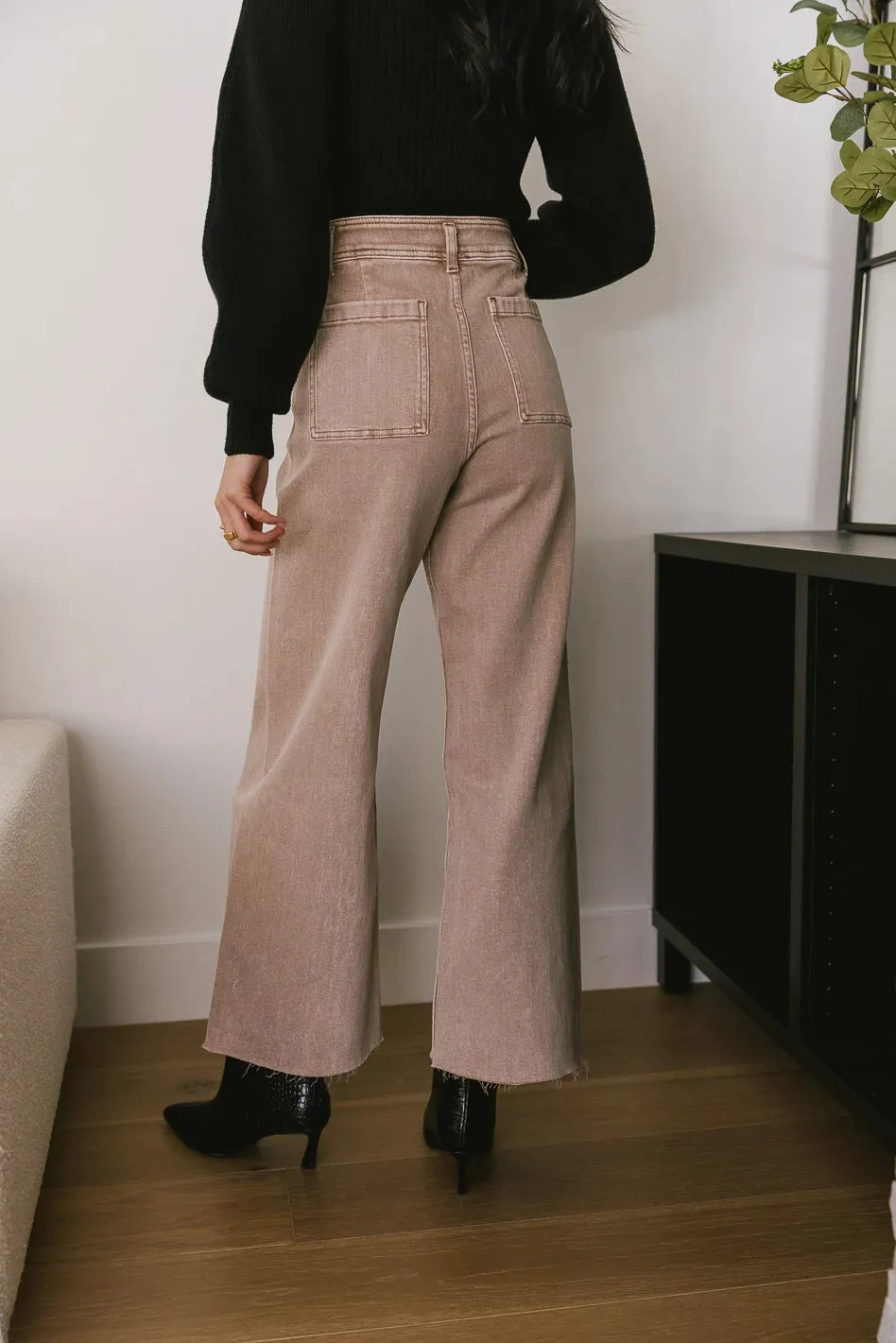 Darian Wide Leg Jeans in Washed Mauve - FINAL SALE