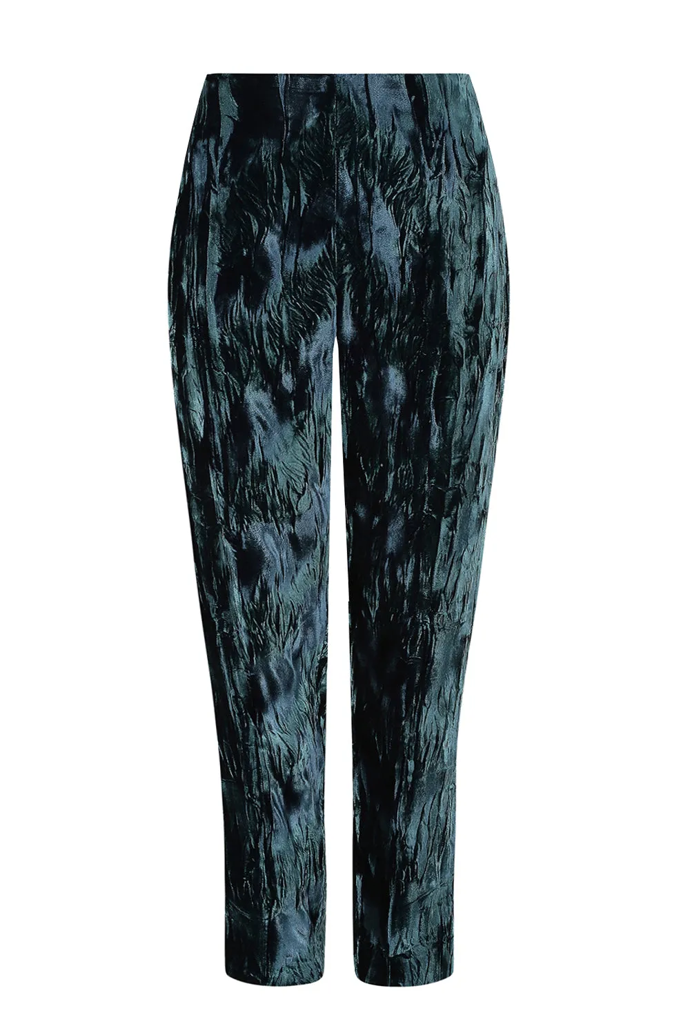 Dark Teal Crushed Velvet Trousers - Phoebe