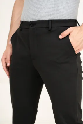 Deep Black Slim Fit Power Stretch Pants