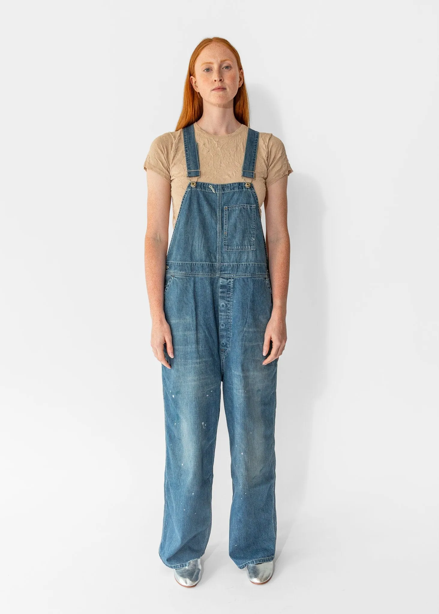 Denim Overall in Medium Splatter