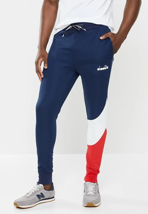 Diadora Slim Forma Track Pants Navy & Red