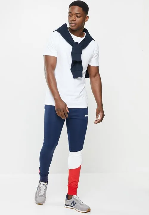 Diadora Slim Forma Track Pants Navy & Red