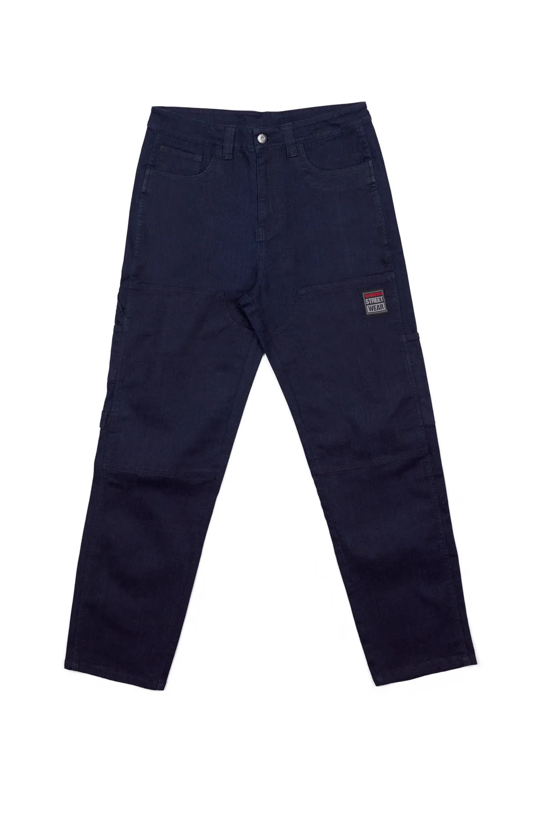 DORFMAN - Carpenter Pant In Stretch Raw Denim - Indigo