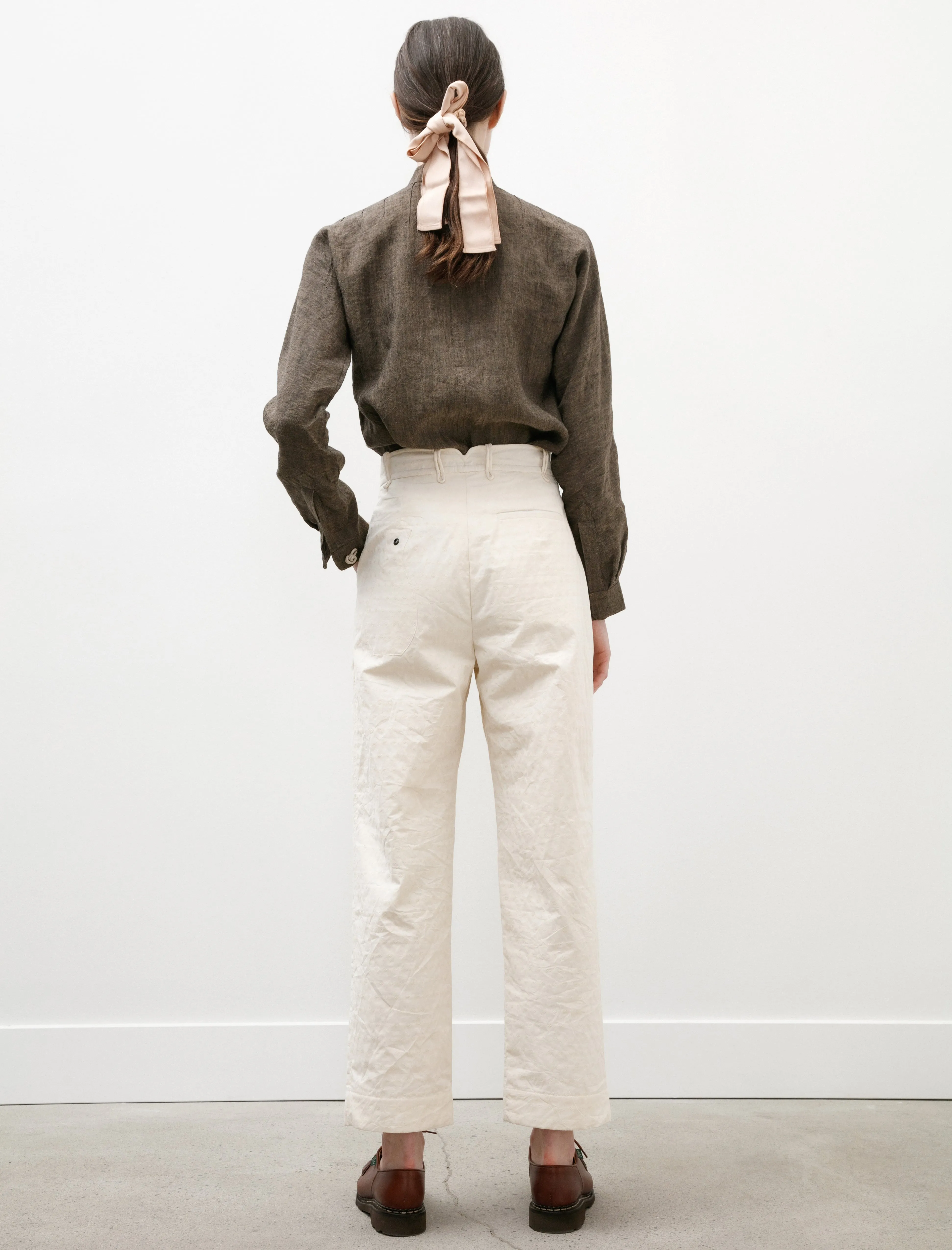 Double Pleated Trousers Ivory