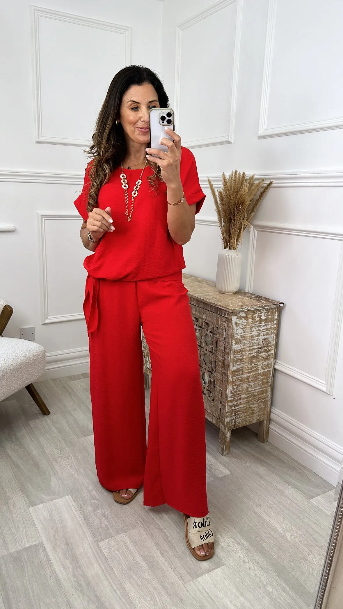 Eleanor Red Side Knot Set