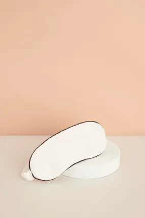 Eva Tencel™ Eye Mask - White with Black Piping