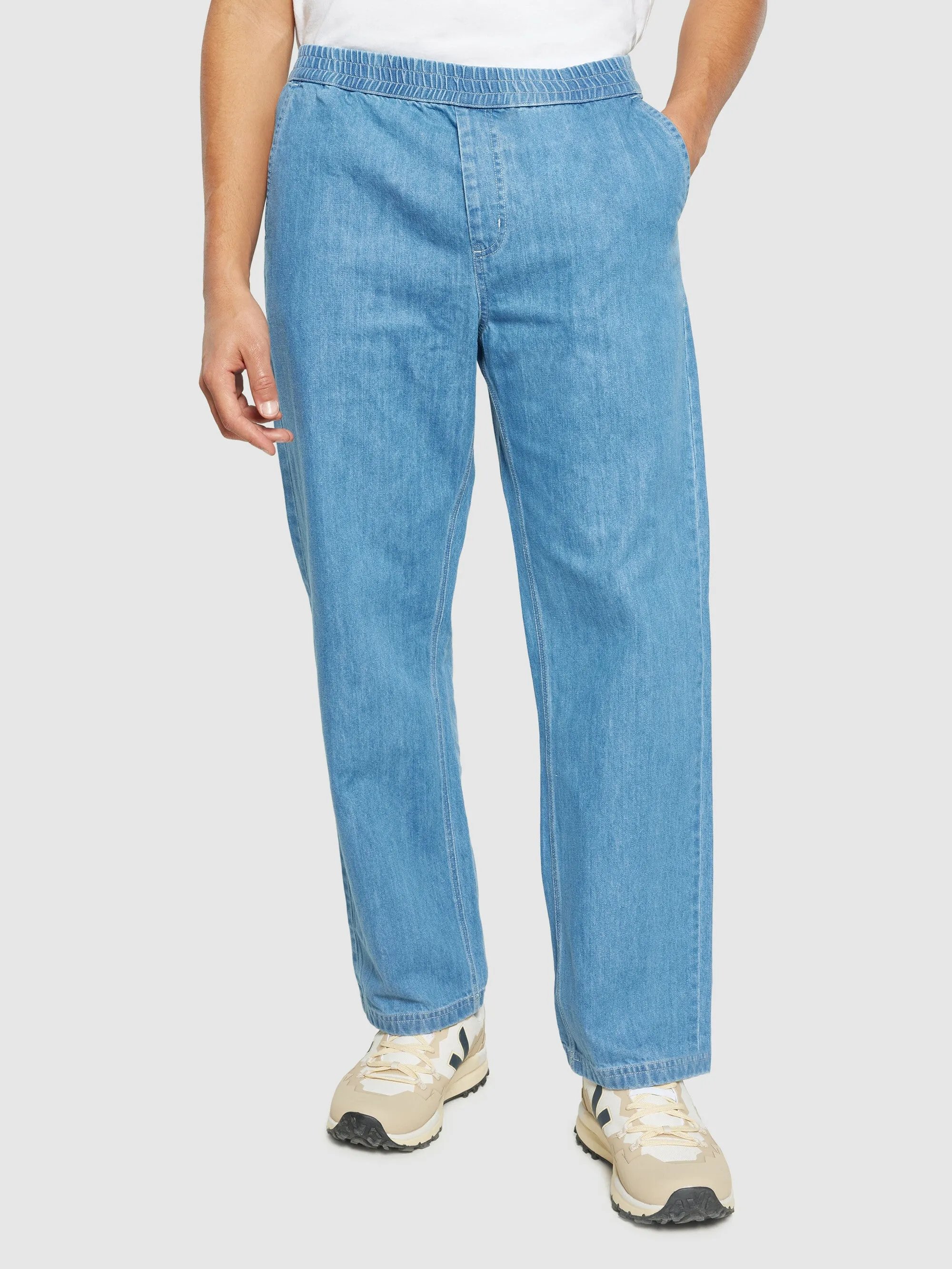 FIG loose denim pants - GOTS/Vegan - Light Blue denim