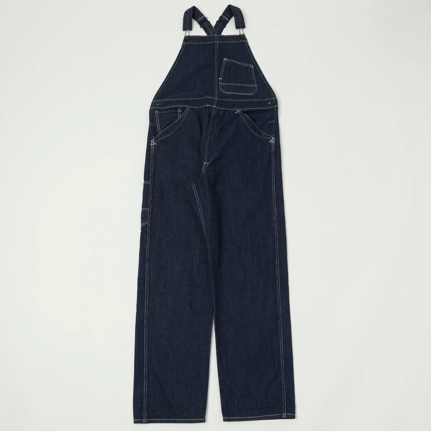 Freewheelers 'Silver Hammer' Bib Denim Overall - Rinsed