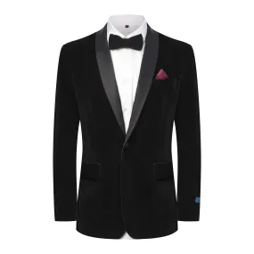 Gino Vitale Men's Slim-Fit Velvet Shawl Lapel Tuxedo Set (Black , Burgundy)