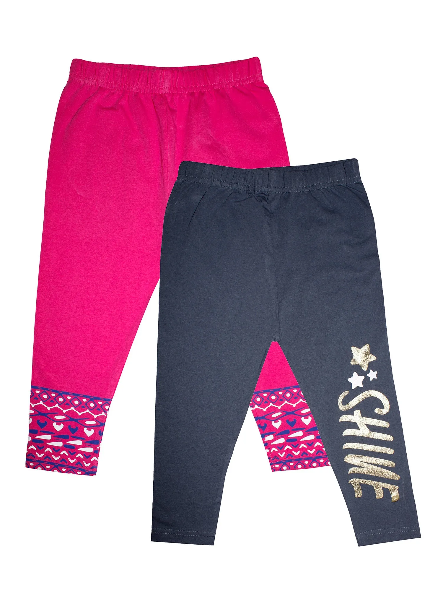 Girls Capri Legging with Print- Pack Of 2