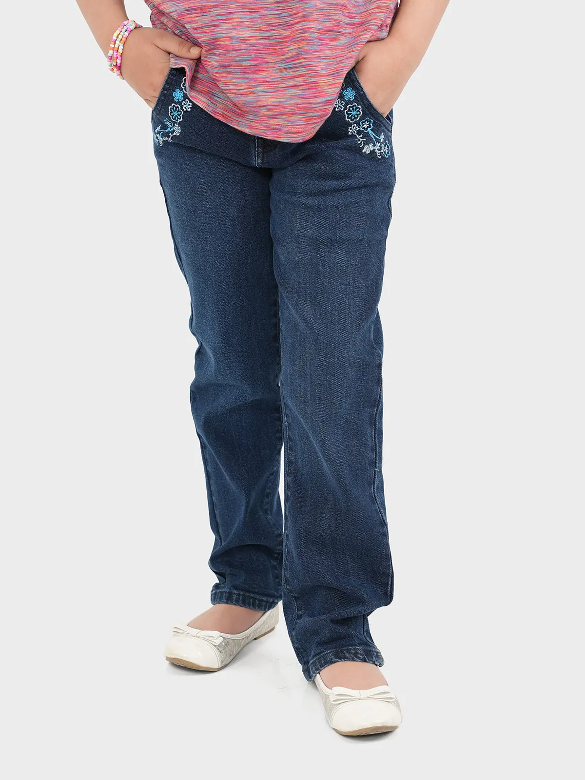 Girls "HANIJAZI" Straight Denim Pants